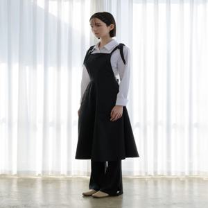 블랙 숄더 리본 에이프런 생활방수 방수 앞치마 꽃집 카페 네일샵 미용실 개업 선물