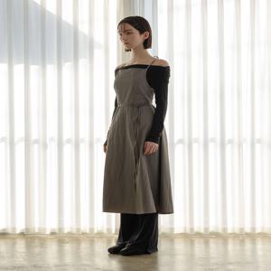 그레이 쉬머링 리본 에이프런 생활방수 앞치마 꽃집 카페 네일샵 미용실 개업 집들이 선물