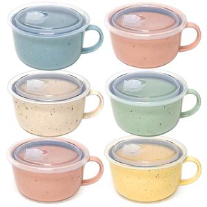 베로나 루체 밀폐 라면기 740ml 도자기 손잡이 시리얼볼 요거트볼 밀폐뚜껑 전자렌지 완성