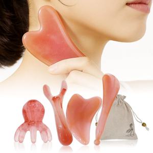 KCL인증 두피 바디 페이스 전신 미간 코막힘 괄사 마사지기 4종세트 + 파우치포함