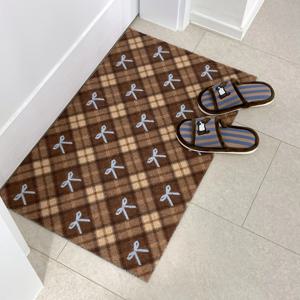 리본 체크 코일매트 현관 베란다 업소용 출입구매트