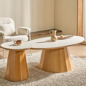 피칸 세라믹 원목 거실 소파테이블