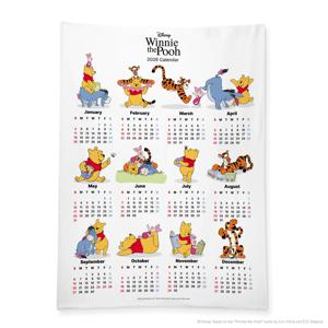 디즈니 곰돌이 푸 2026 캘린더 패브릭 포스터 소형 대형 인테리어 가림막 주방천