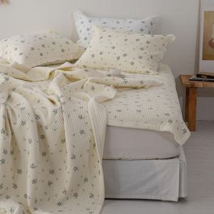 릴리 플라워 텐셀 라이오셀 줄누비 스프레드 패드 겸 이불+베개커버 세트