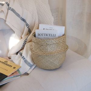 수초 원형 항아리 다용도 스토리지 정리 수납 인테리어 화분 바구니 M