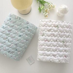 누빔원단 면 20수 토끼 하트 누빔 반마 패키지 릴리바니