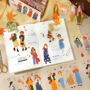 감성 소녀 패션 스티커 50매 인물 옷 코디 다꾸스티커 다이어리꾸미기