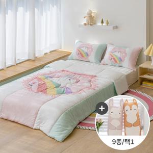 키즈이불 엘리봉봉 여름차렵 어린이침구세트 S/SS (아동여름이불+애착인형)
