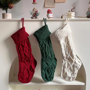 [블프특가10%] 크리스마스 니트 양말 주머니 장식 산타 양말 (3 colors)