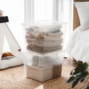 피노 투명 리빙박스 수납정리함 2개 세트 3사이즈