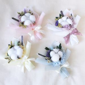 핸드메이드 프리저브드 플라워 목화 미니꽃다발 성묘 납골당 시들지않는 생화