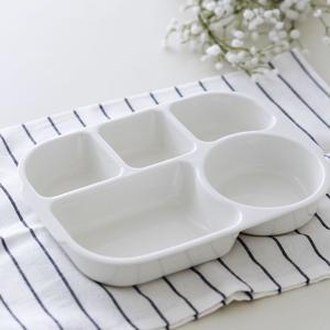 국산 코코줄라이 5구 도자기 식판 깊이 4cm 어린이 성인 다이어트 가정용