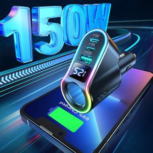 에어그립 멀티 포트 150W 배터리 체크 차량용 충전기 PD 초고속 시거잭