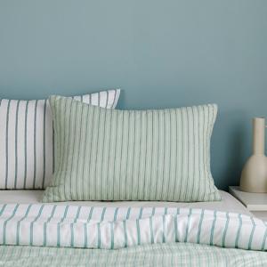 크림소프트 100% 렌징모달 베개커버 50x70 그린스트라이프