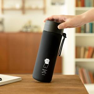 카카오프렌즈 춘식이 롱바디 세라믹 텀블러 600ml 스트랩 핸들 빨대 보온 보냉