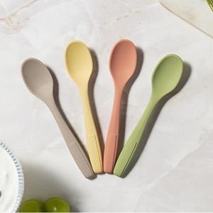 국산 파스텔 실리콘 이유식 요거트 스푼 4color