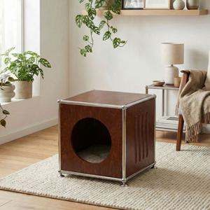 미드센츄리 자작 원목 타공 디자인 모듈 협탁 NF310 SBP