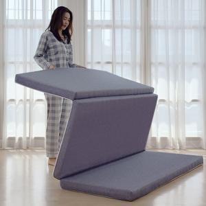 [구매이벤트] 허리가편한 3단 접이식 매트리스 토퍼 바닥 면차콜 7cm S/SS/Q