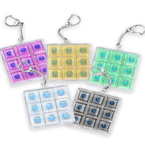 프리미엄 9구 키캡 딸깍이 키링 투명 키보드 열쇠고리 피젯토이