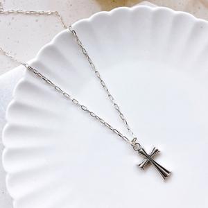 925실버 엔틱 유화 십자가 목걸이 남녀공용 은목걸이 기독교 선물 전체순은