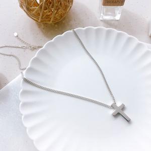 925실버 볼드 기본 십자가 목걸이 남녀공용 은목걸이 기독교 선물 전체순은