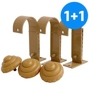 커텐봉 1+1 알미늄 2단커튼브라켓 (K-354 브라운)레일