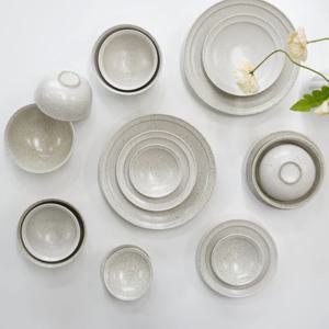 스톤 점박이 패턴 예쁜 한식 그릇세트 신혼세트 4인 세트(18pcs)