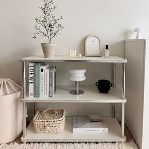 E0등급 포인트 다용도 3단 선반 수납장 미니선반 미드센츄리 선반