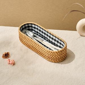 L 라탄 패브릭 수저통 L26