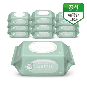 베이비 케어 디 오리진 물티슈 캡 100매 10개