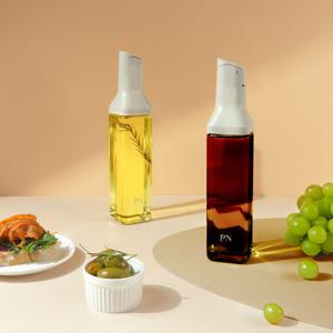 1+1 자동개폐 유리 오일병 참기름 올리브오일 드레싱용기 500ml 세트