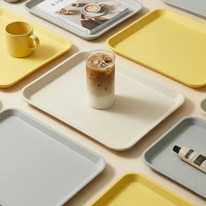 베이직 멜라민 트레이 사각 쟁반 카페