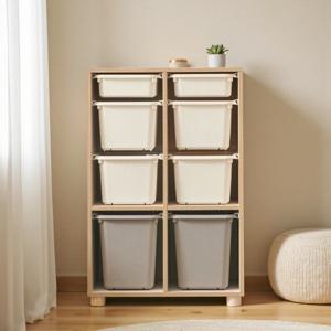 젤로 720 바구니장 아기 장난감정리 어린이 교구 바구니 포함(원목발 옵션)