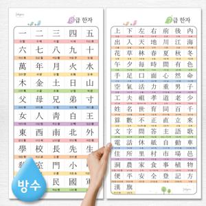 한자 1+1 방수 포스터 (PET재질 인테리어 학습 벽보 8급 7급)