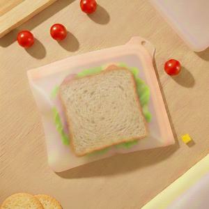 실리콘 지퍼백 샌드위치 파우치 전자렌지 다회용 용기