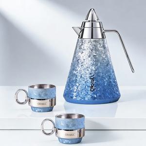 티타늄 프로즌 샤인 오볼 케틀1200ml+2컵세트 주전자 티세트 에스프레소 샷 잔