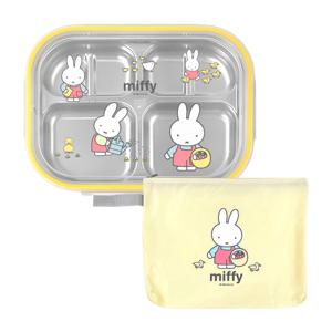 국내산 스텐 304 어린이집 뚜껑식판 미피 4찬 유아 식판도시락 가방세트