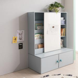 꼼므 슬라이딩 전면책장+수납장(3색)