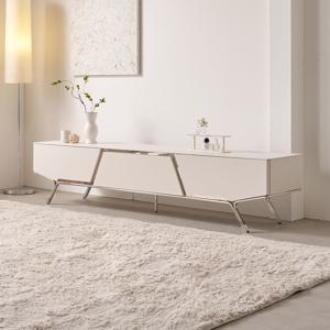 밀크 세라믹 거실장 낮은 85인치 티비다이 TV선반 캄비오 2000