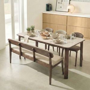 하우스 애쉬 원목 포세린 세라믹식탁 세트 4인 6인용 식타 천연가죽 의자