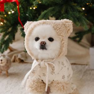 코코 겨울 뽀글이 양면 강아지모자