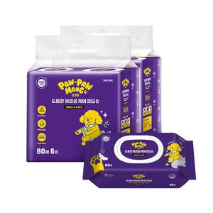 포포몽 도톰한 에센셜 케어 펫티슈 80매 12입