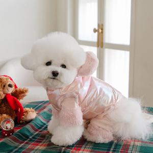 오로라 겨울 강아지패딩 퍼 조끼