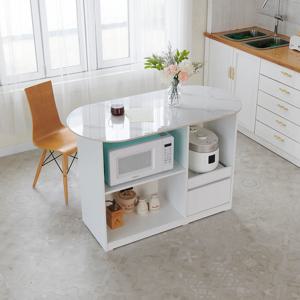 하임 아일랜드 홈바 세라믹 라운드 상판 white