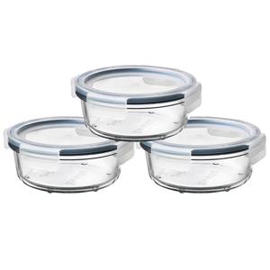 IKEA 365+ 밀폐용기 반찬통 원형 400ml 3입세트 (내열유리+플라스틱)