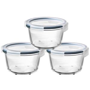 IKEA 365+ 밀폐용기 반찬통 원형 600ml 3입세트 (내열유리+플라스틱)
