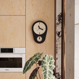 [해외]블랙 벽시계 라운드 원형 요일표시 저소음 감성 인테리어 시계