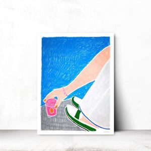 유니크 일러스트 팝아트 생동감 벽장식 거실 현관 인테리어 액자 21x26cm