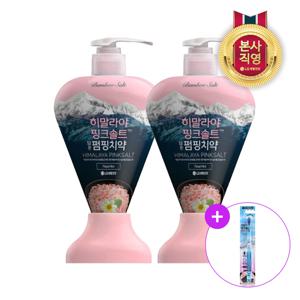히말라야핑크솔트 펌핑치약 플로럴민트 285gx2개+칫솔 1입