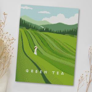 DIY 보석십자수 액자형캔버스_여행 시리즈 보성_그린티_(30X40)